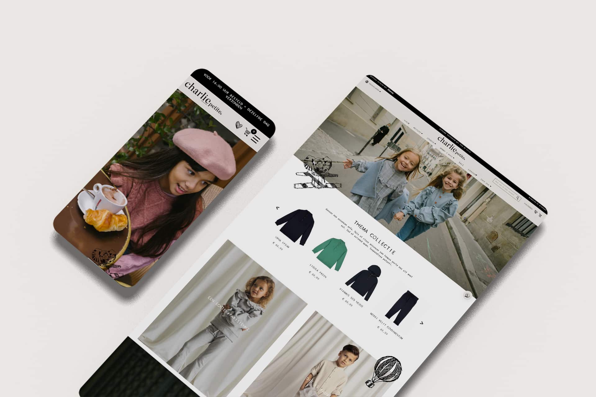 Project thumbnail van Charlie Petite – Shopify webshop